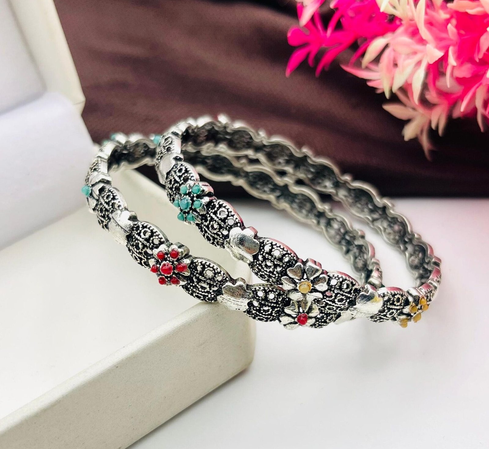 Oxidize Polish Antique Bangles For Her - Image 2