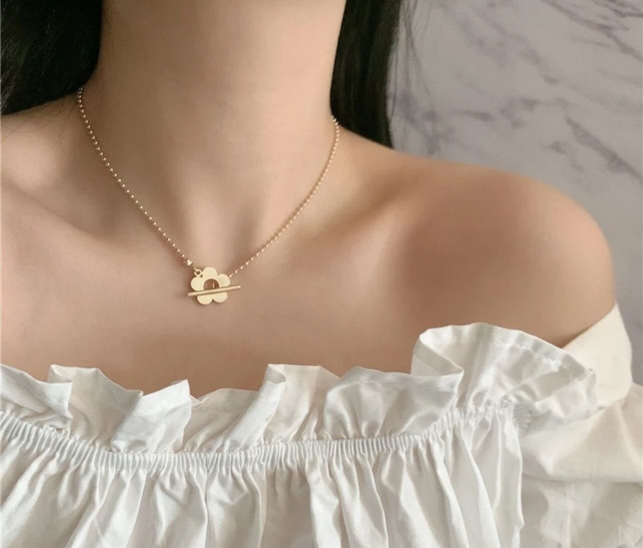Fancy Beautiful Retro Flower Stainless Steel Up Down Pendants For Herπππ - Image 5